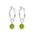 .925 Sterling Silver Hoop Drop Earrings with Austrian Crystal