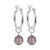 .925 Sterling Silver Hoop Drop Earrings with Austrian Crystal