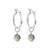 .925 Sterling Silver Hoop Drop Earrings with Austrian Crystal