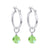 .925 Sterling Silver Hoop Drop Earrings with Austrian Crystal