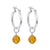 .925 Sterling Silver Hoop Drop Earrings with Austrian Crystal