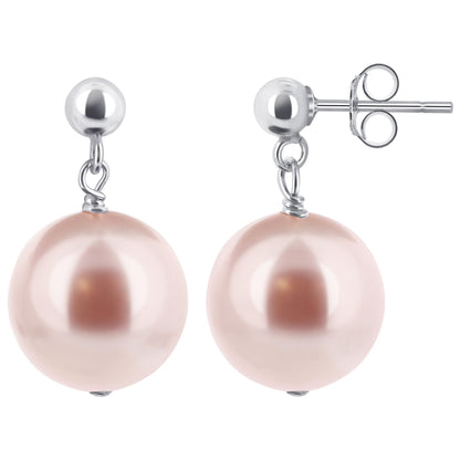 .925 Sterling Silver Faux Pearl Handmade Drop Earrings