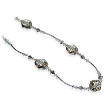 Clear Austrian Crystals Lobster Clasp 925 Sterling Silver Necklace - Gem Avenue