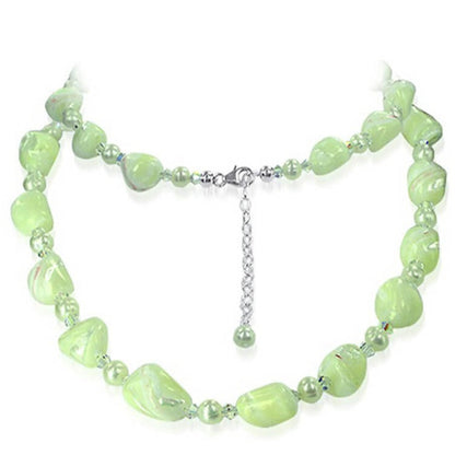 Pearl with Austrian Crystals Lobster Clasp 925 Sterling Silver Necklace - Gem Avenue