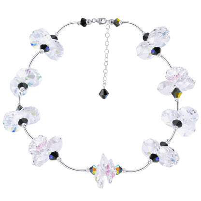 Clear Austrian Crystal Lobster Clasp 925 Sterling Silver Necklace - Gem Avenue