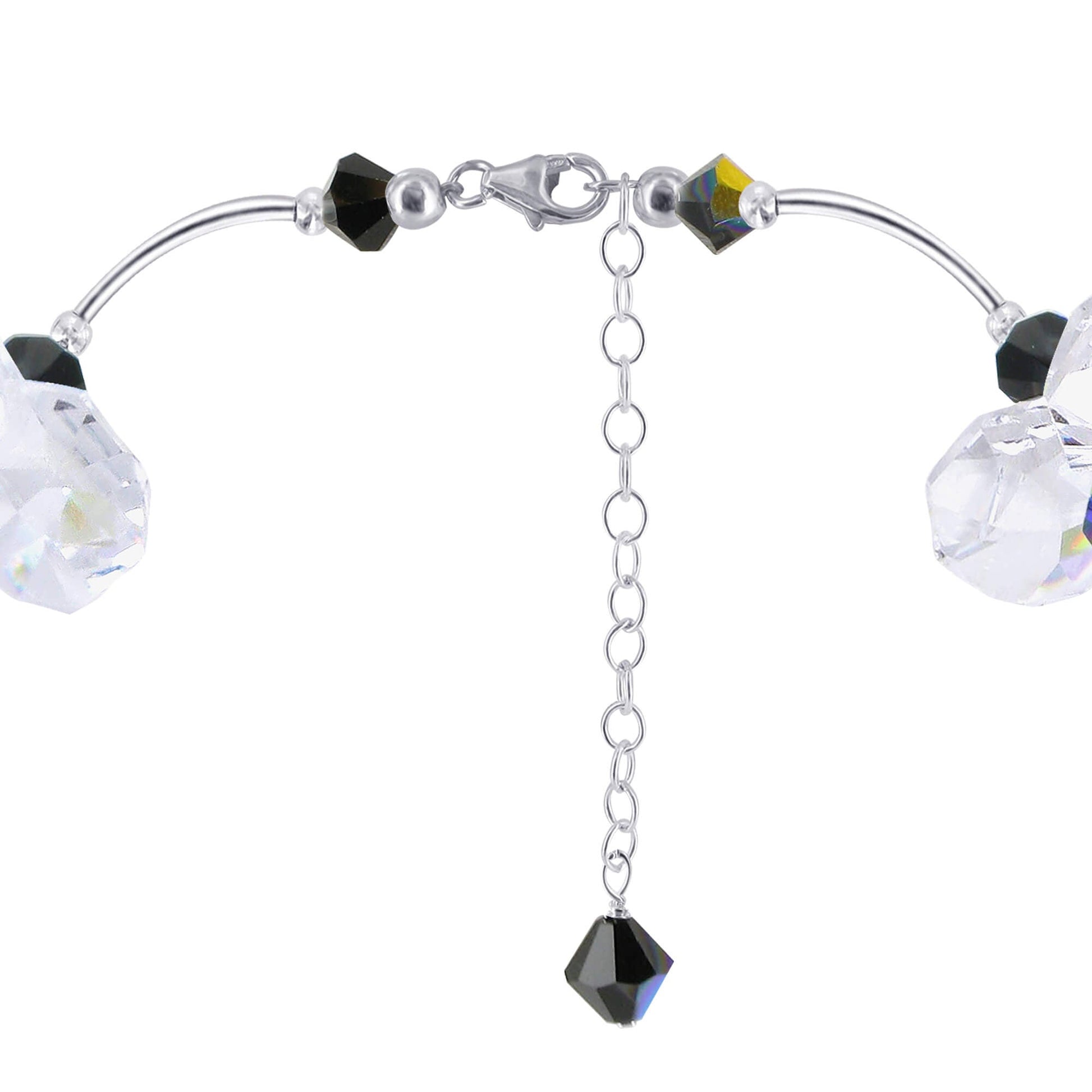 Clear Austrian Crystal Lobster Clasp 925 Sterling Silver Necklace - Gem Avenue