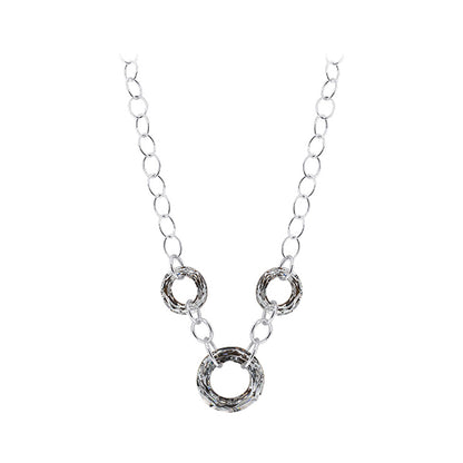 Round Vitrail Crystal .925 Sterling Silver Necklace