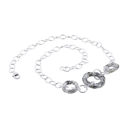 Round Vitrail Crystal .925 Sterling Silver Necklace