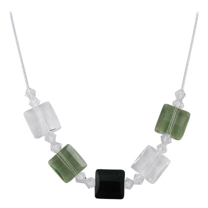 Multicolor Austrian Crystals with 925 Sterling Silver Necklace - Gem Avenue