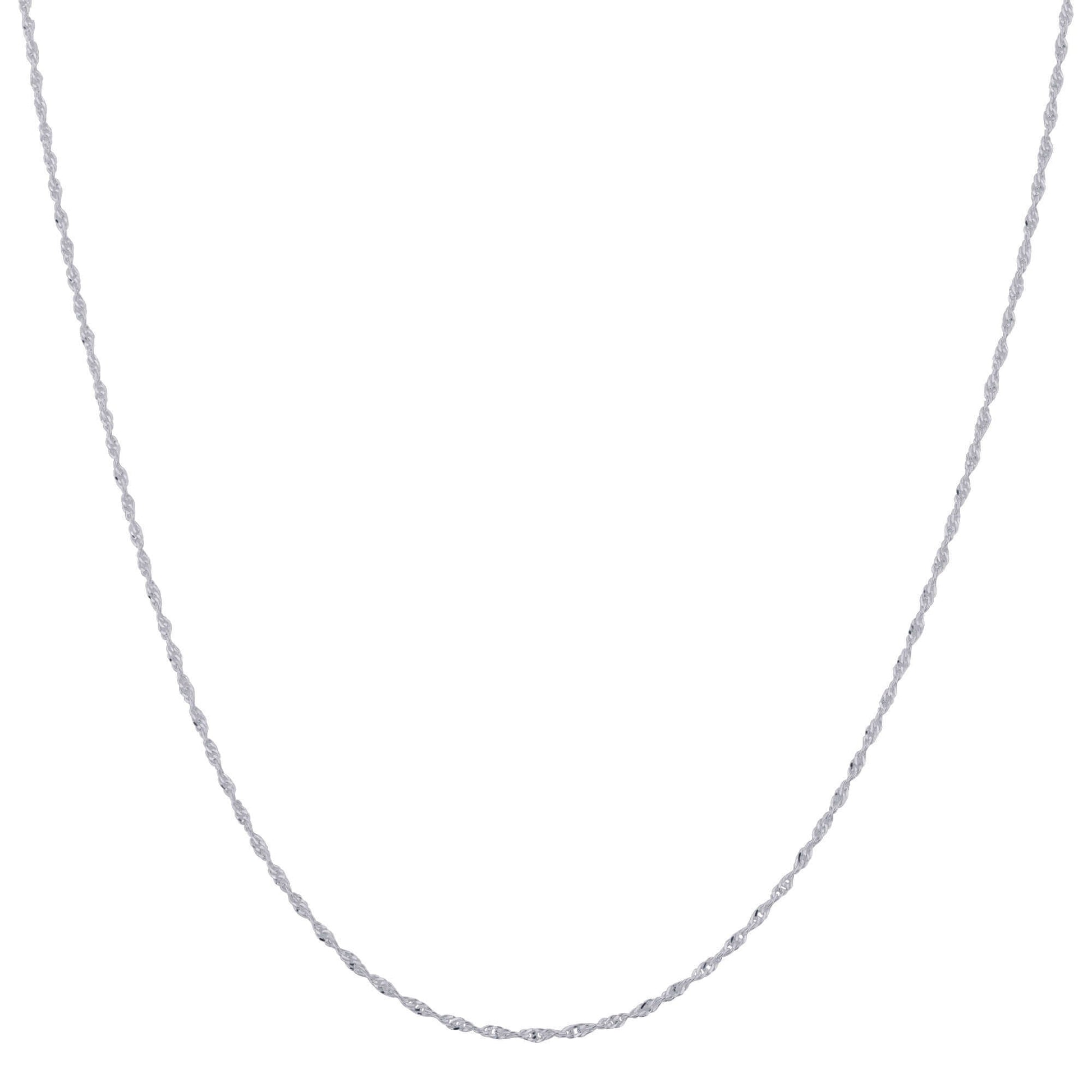 Italian 925 Sterling Silver Winding Singapore Chain Necklace - Gem Avenue