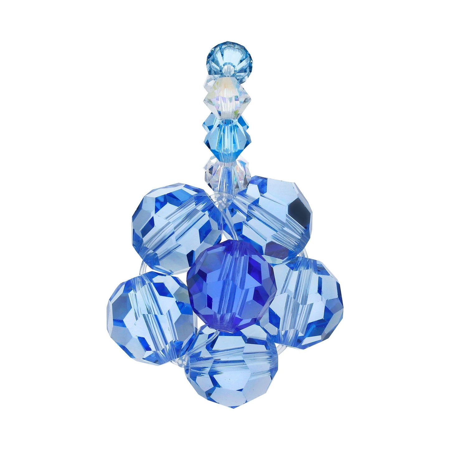 Austrian Crystal 1 x 0.7 Inch Floral Charm Pendant