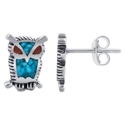 .925 Sterling Silver Southwestern Style Stud Earrings