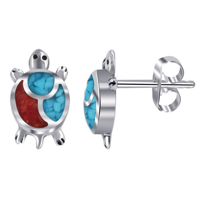 .925 Sterling Silver Southwestern Style Stud Earrings
