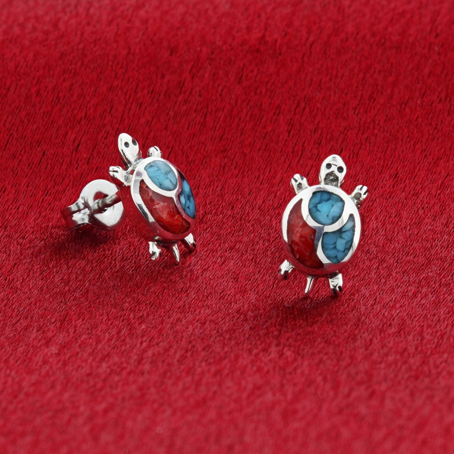.925 Sterling Silver Southwestern Style Stud Earrings