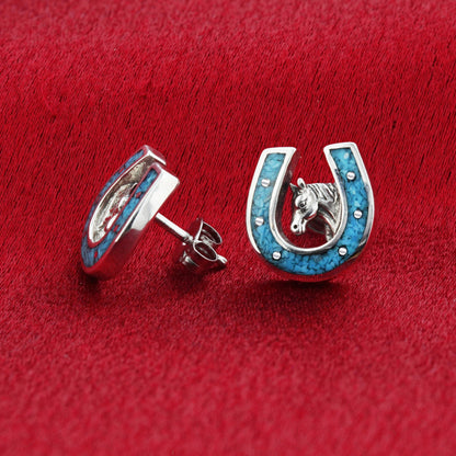 .925 Sterling Silver Southwestern Style Stud Earrings