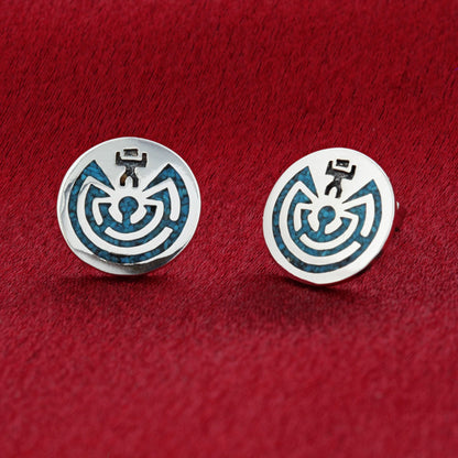 .925 Sterling Silver Southwestern Style Stud Earrings