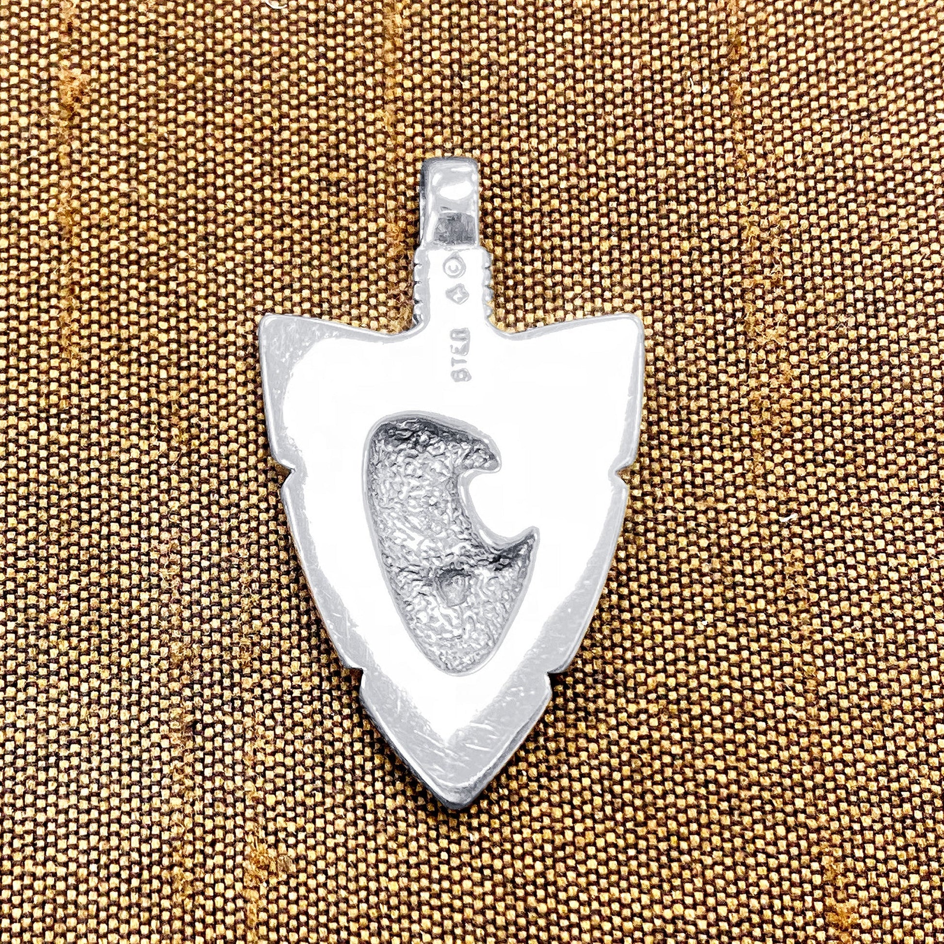 Arrowhead Blue Turquoise Gemstone Eagle 925 Sterling Silver Pendant - Gem Avenue