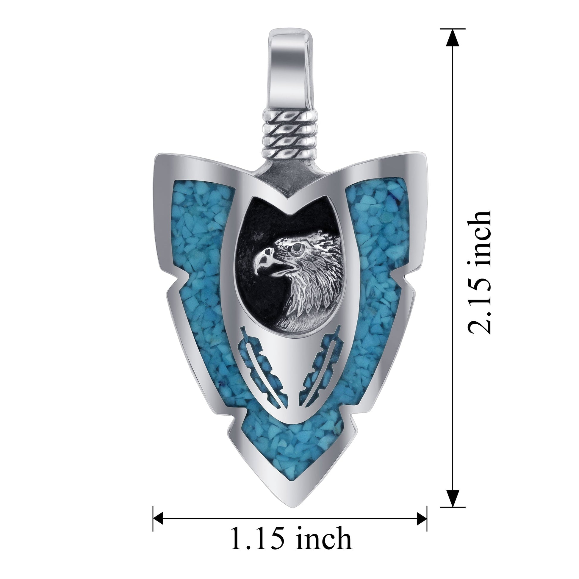Eagle Turquoise Gemstone Southwestern Style 925 Sterling Silver Pendant - Gem Avenue