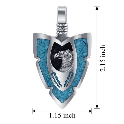 Eagle Turquoise Gemstone Southwestern Style 925 Sterling Silver Pendant - Gem Avenue
