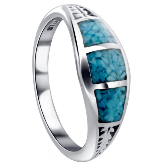 Southwestern Style Turquoise Gemstone Sterling Silver Ring