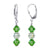Green and Clear AB Round Austrian Crystals 925 Sterling Silver Drop Earrings - Gem Avenue