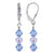 Blue and Clear AB Round Austrian Crystals 925 Sterling Silver Drop Earrings - Gem Avenue