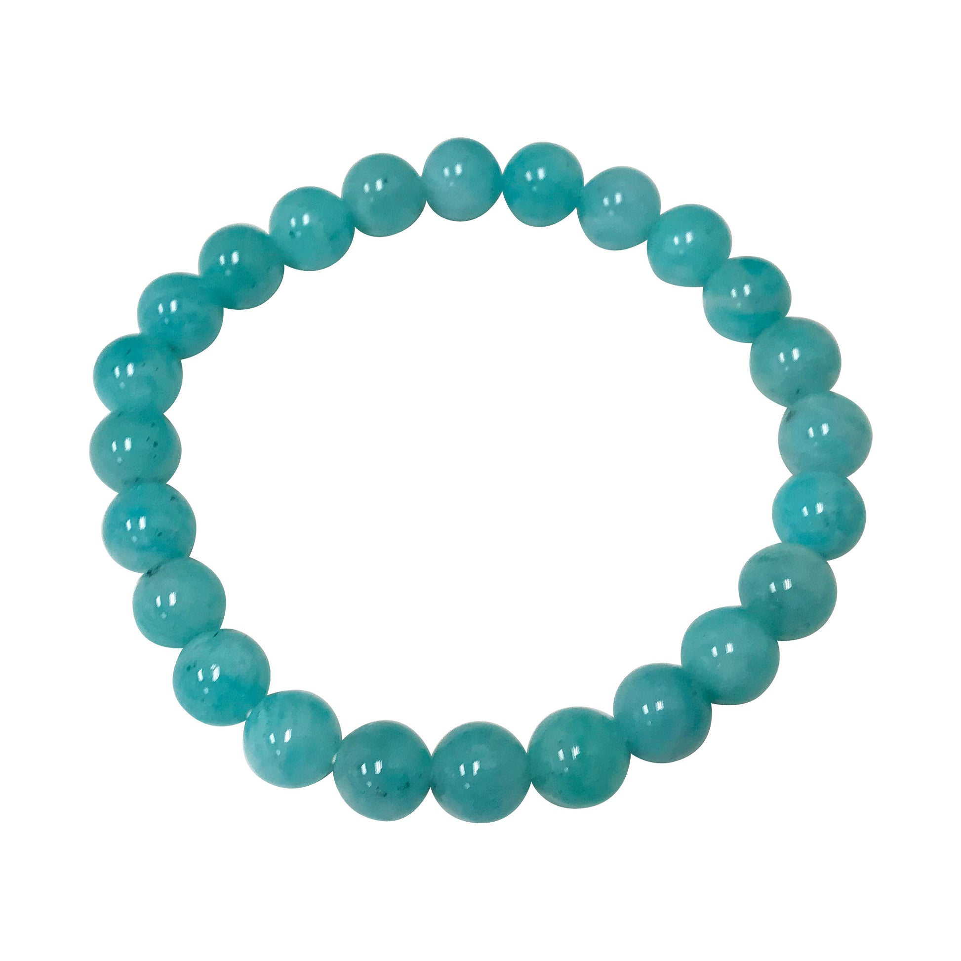 Natural Blue Amazonite Gemstone Unisex Stretch Bracelet - Gem Avenue