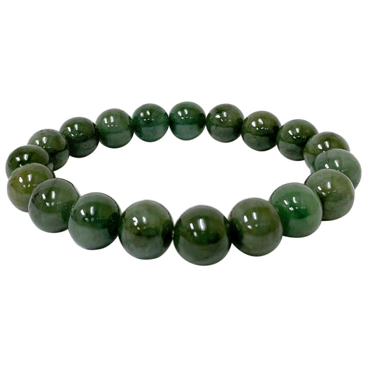 Natural Jade Gemstone Beads Handmade Unisex Stretchable Bracelet - Gem Avenue