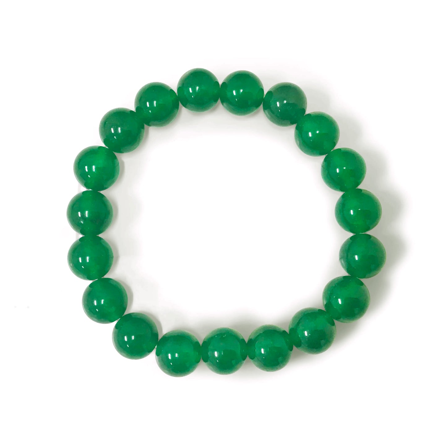 Stretch Dyed Green Agate Bead Unisex Bracelet - Gem Avenue