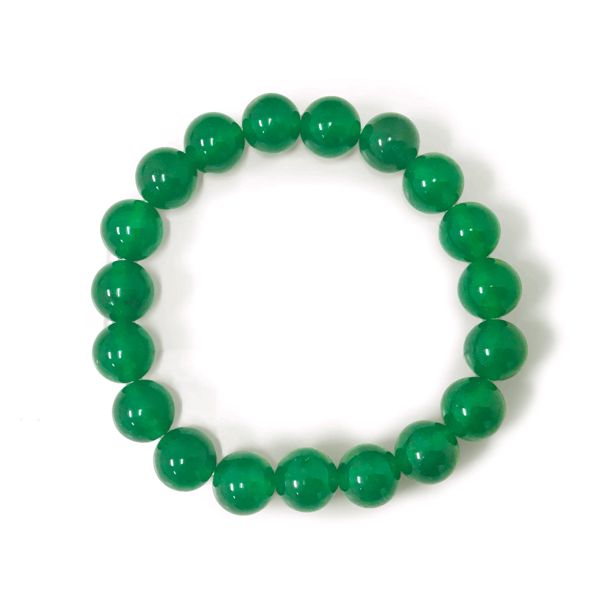 Stretch Dyed Green Agate Bead Unisex Bracelet - Gem Avenue