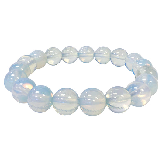 Handmade Stretch Opalite Bead Unisex Bracelet - Gem Avenue