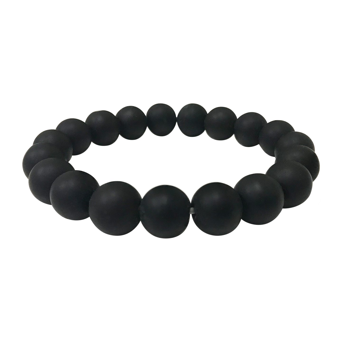 Handmade Round Stretch Black Onyx in Matt Finish Bead Unisex Bracelet - Gem Avenue