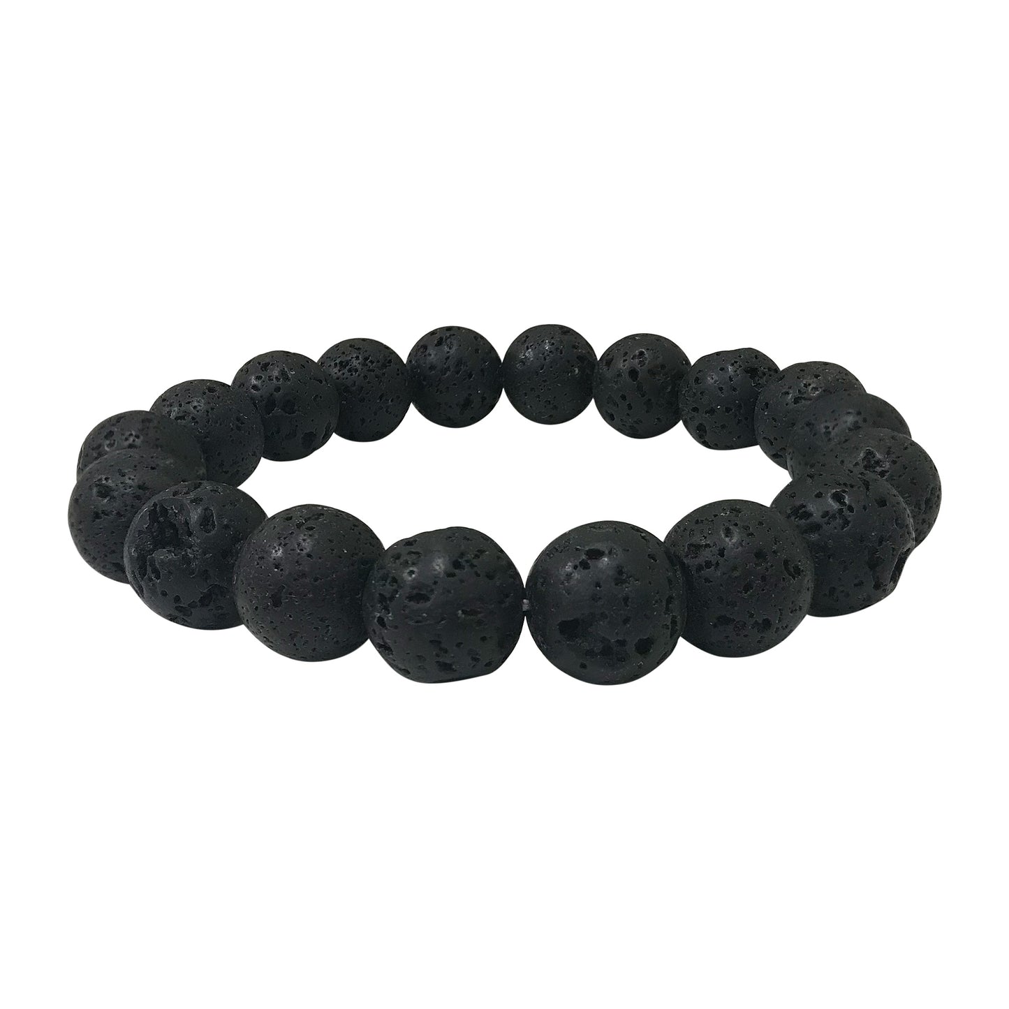 Handmade Stretch Lava Stone Bead Unisex Bracelet - Gem Avenue