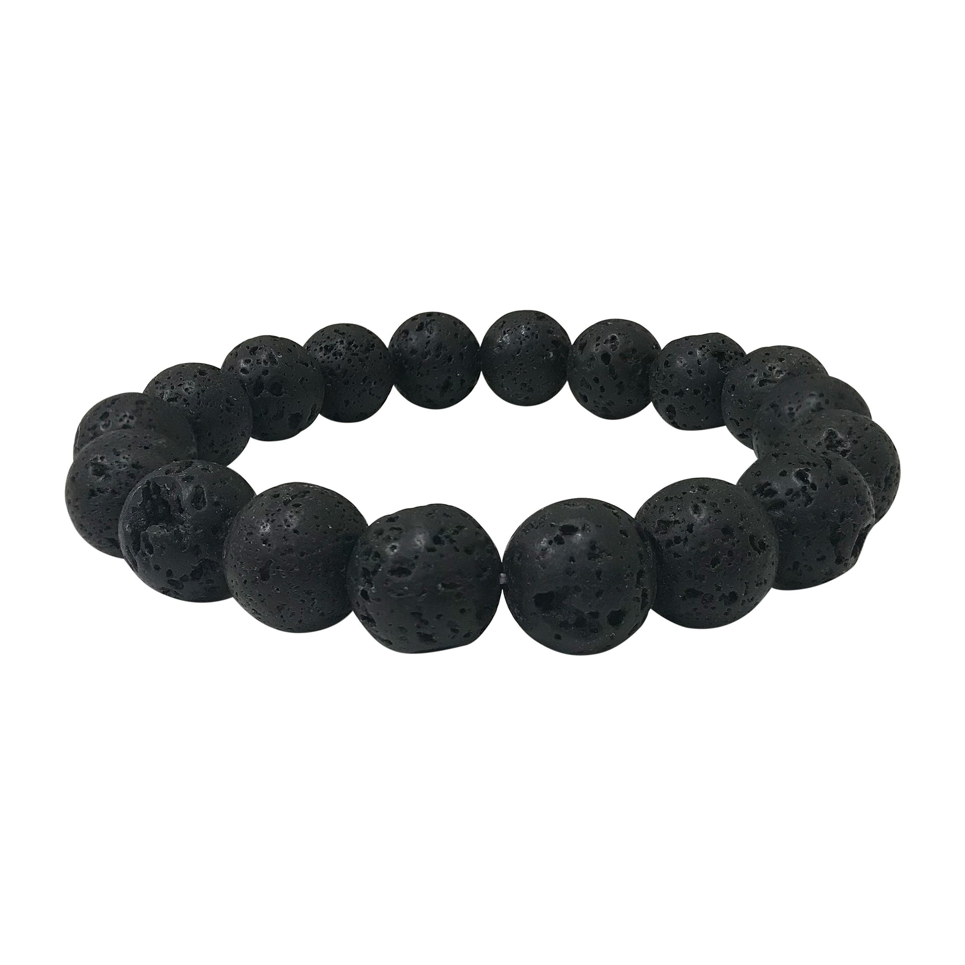 Handmade Stretch Lava Stone Bead Unisex Bracelet - Gem Avenue