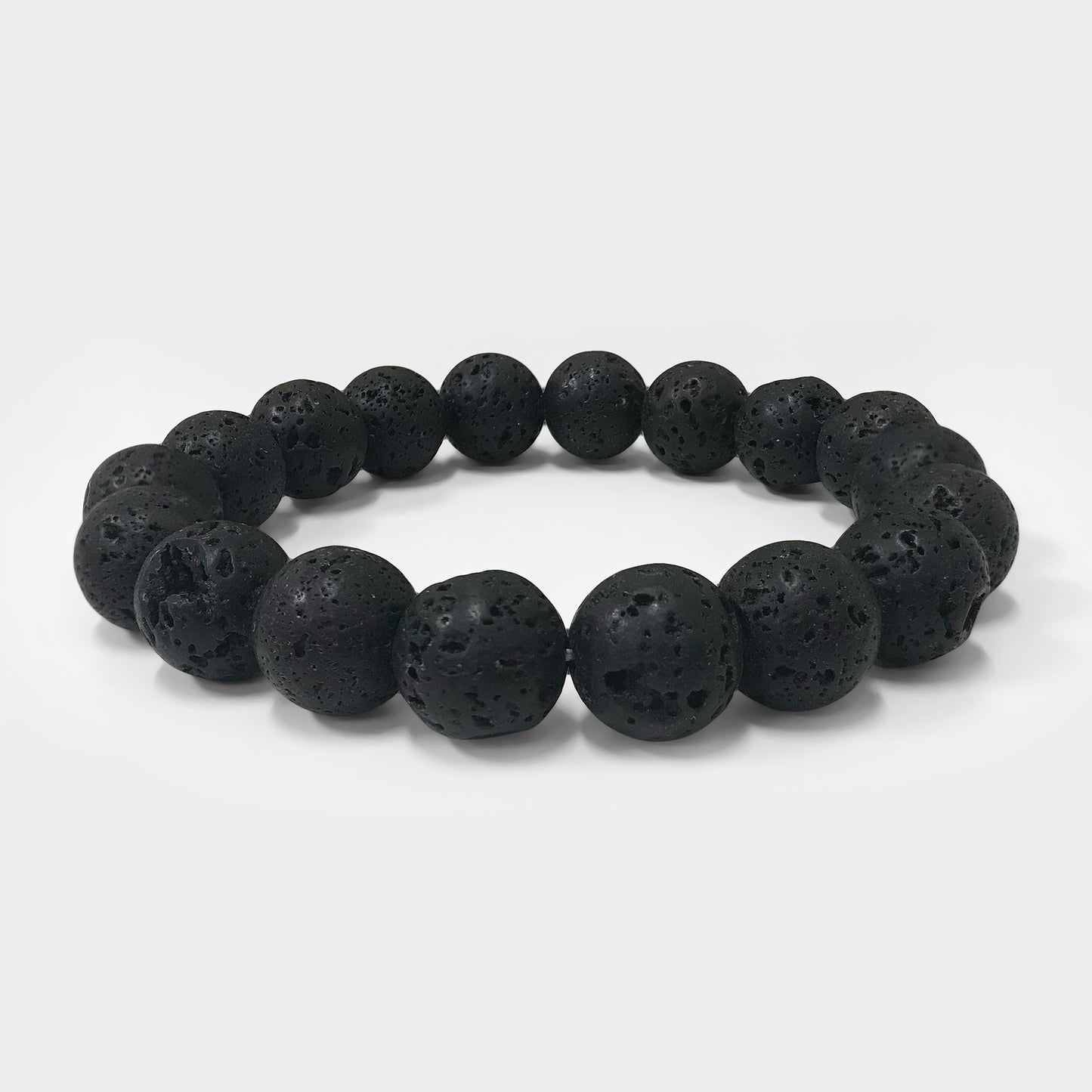 Handmade Stretch Lava Stone Bead Unisex Bracelet - Gem Avenue