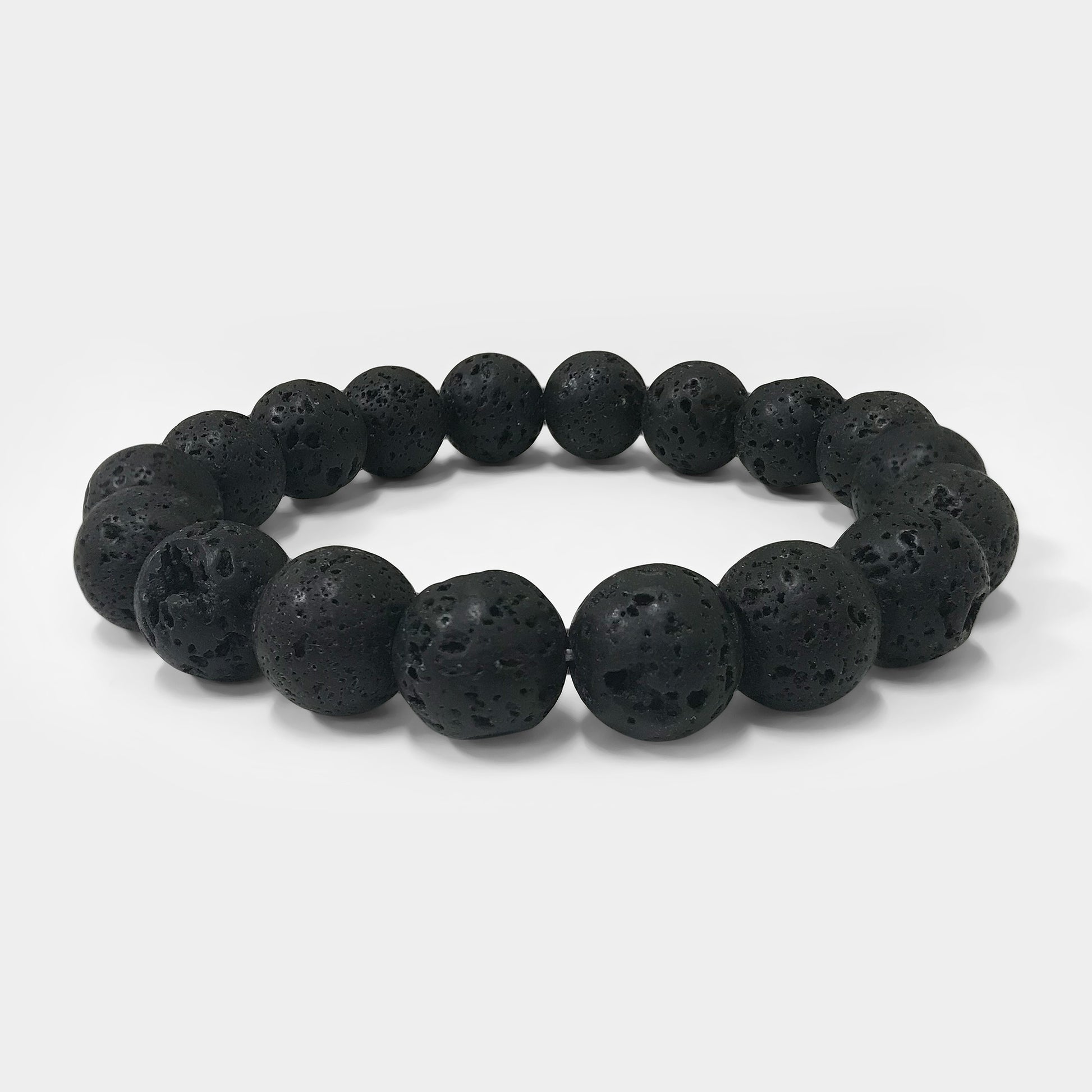 Handmade Stretch Lava Stone Bead Unisex Bracelet - Gem Avenue