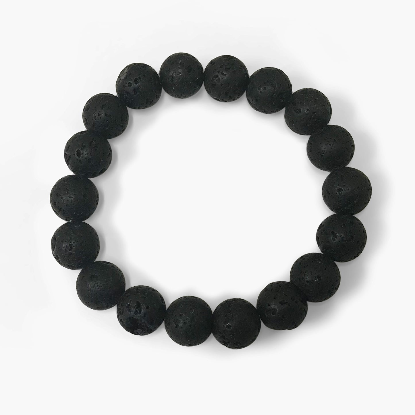 Handmade Stretch Lava Stone Bead Unisex Bracelet - Gem Avenue