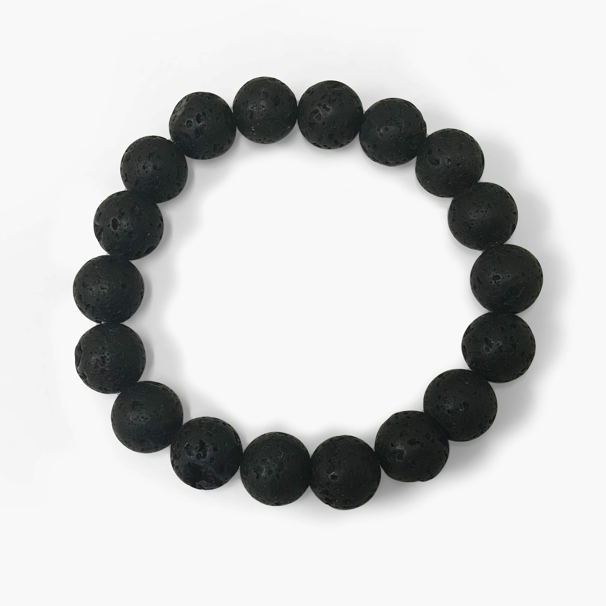 Handmade Stretch Lava Stone Bead Unisex Bracelet - Gem Avenue