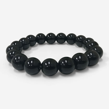Handmade Stretch Black Onyx Bead Unisex Bracelet - Gem Avenue