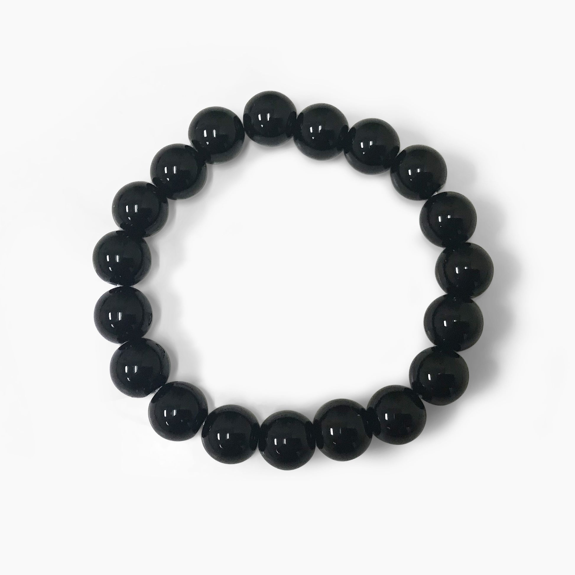 Handmade Stretch Black Onyx Bead Unisex Bracelet - Gem Avenue