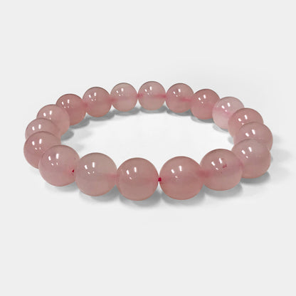 Handmade Stretch Rose Quartz Bead Unisex Bracelet - Gem Avenue