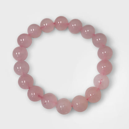 Handmade Stretch Rose Quartz Bead Unisex Bracelet - Gem Avenue