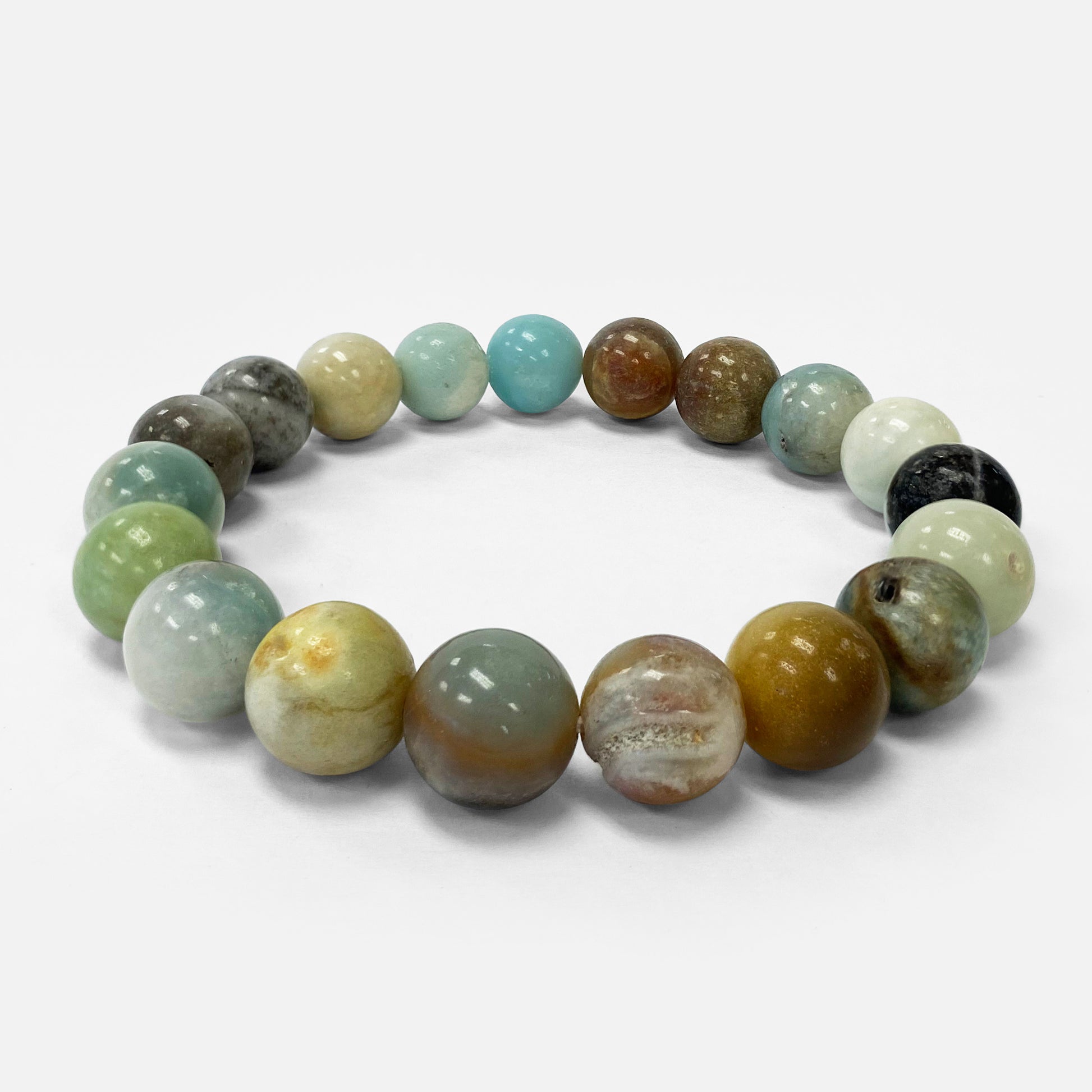 Amazonite Gemstone Bead Unisex Handmade Stretch Bracelet - Gem Avenue