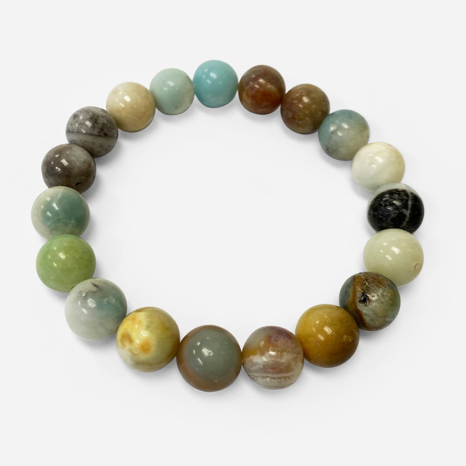 Amazonite Gemstone Bead Unisex Handmade Stretch Bracelet - Gem Avenue