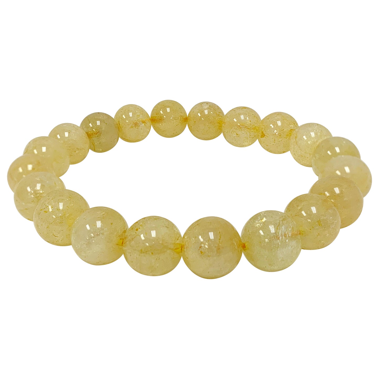 Citrine Gemstone Bead Unisex Handmade Stretch Bracelet - Gem Avenue