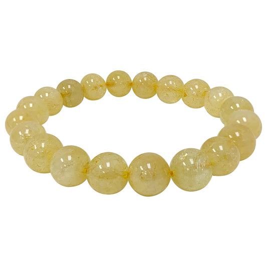 Citrine Gemstone Bead Unisex Handmade Stretch Bracelet - Gem Avenue