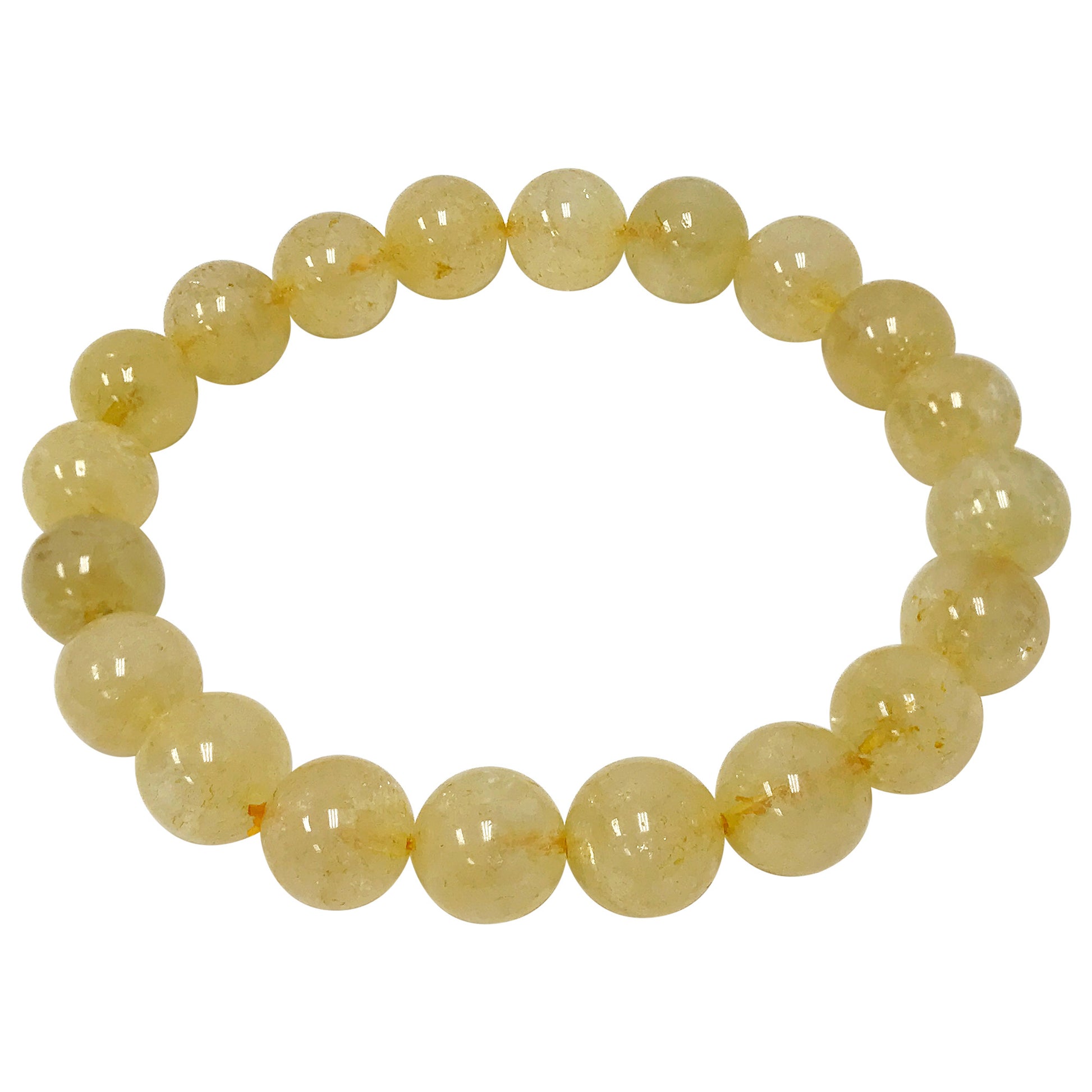Citrine Gemstone Bead Unisex Handmade Stretch Bracelet - Gem Avenue