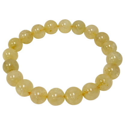 Citrine Gemstone Bead Unisex Handmade Stretch Bracelet - Gem Avenue