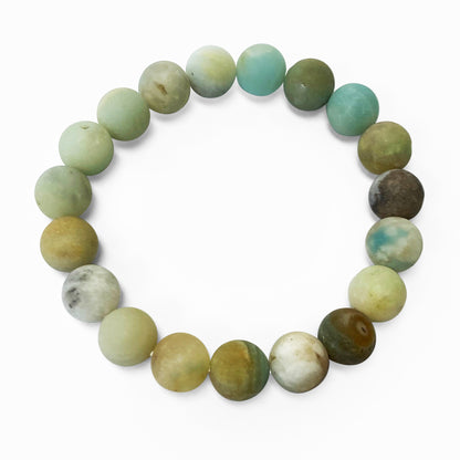 Amazonite Bead Unisex Stretch Bracelet - Gem Avenue