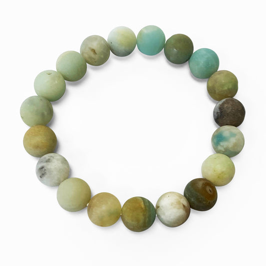 Amazonite Bead Unisex Stretch Bracelet - Gem Avenue